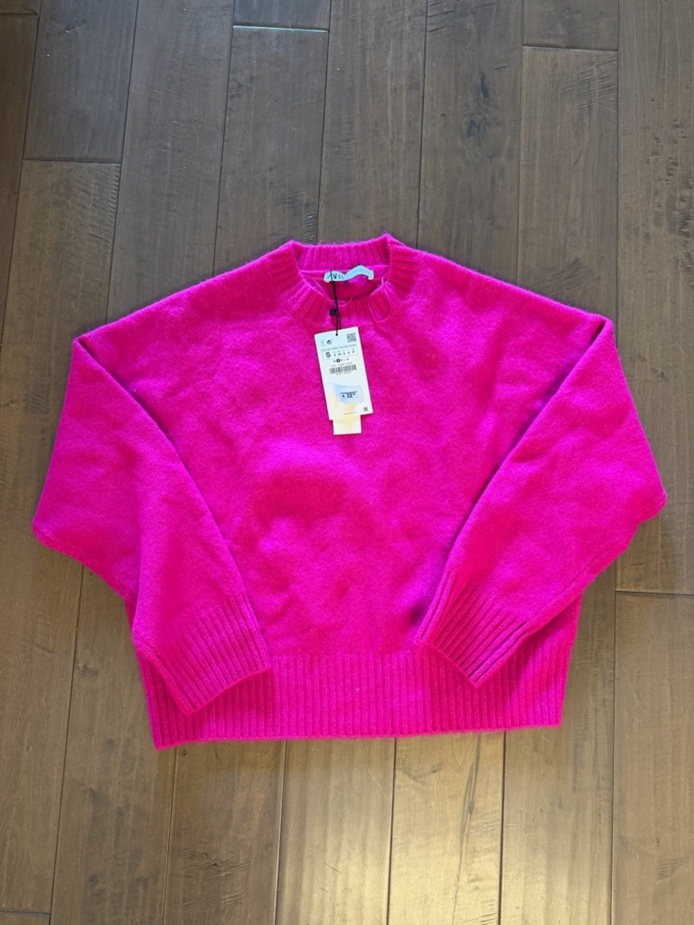Zara Hot Pink Crewneck Sweater